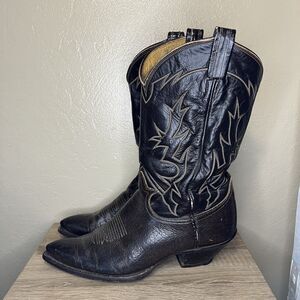 Vintage Tony Lama Exotic Caribou Gold-Label Men's Western Cowboy Boots Sz 11.5D